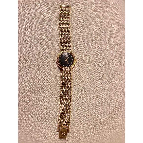 ESQ Gold Tone ladies, Link Quartz Watch W/Stones main image 4